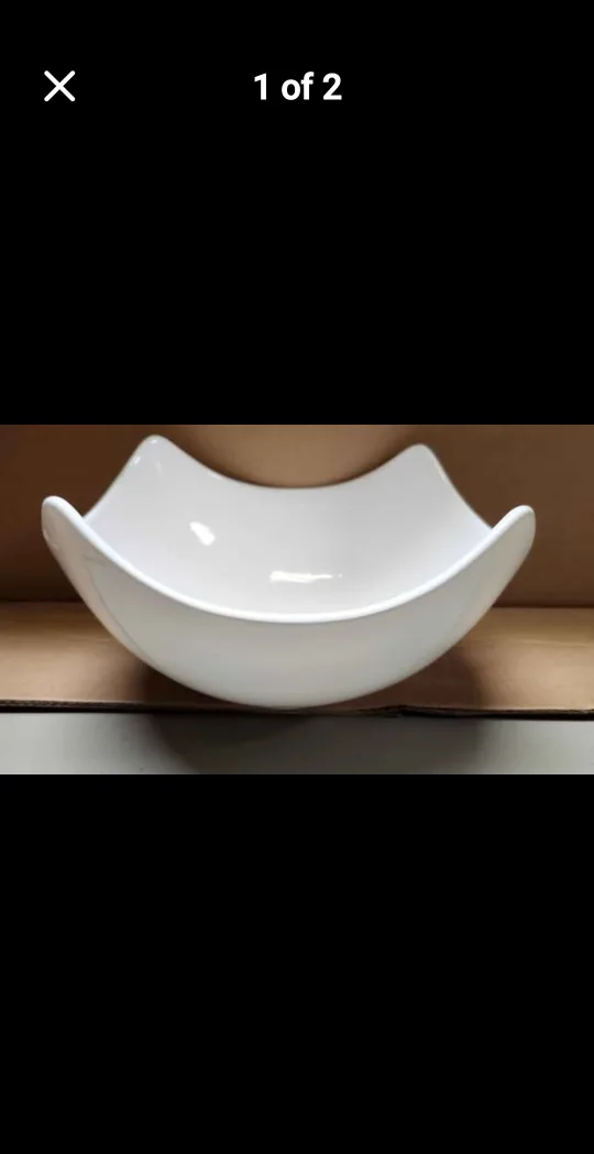 White Decorative Bowl 12x12x6.5H thumbnail