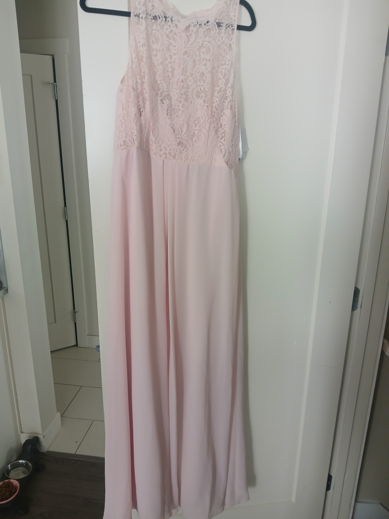 Blush Full Length Sleeveless Dress - Size 14