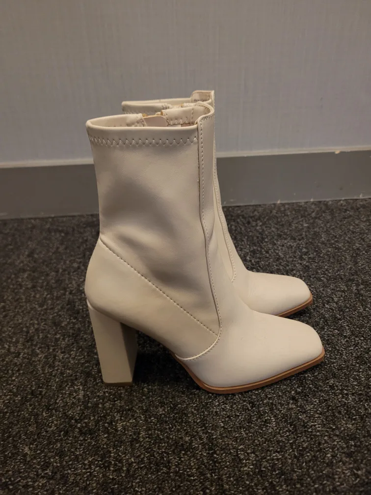 White Ankle Boots - Size 7 thumbnail