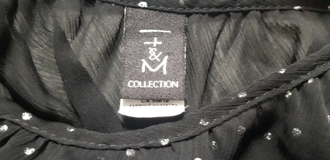 T&M Collection Black Polka Dot Blouse - Size M image indicator(2)