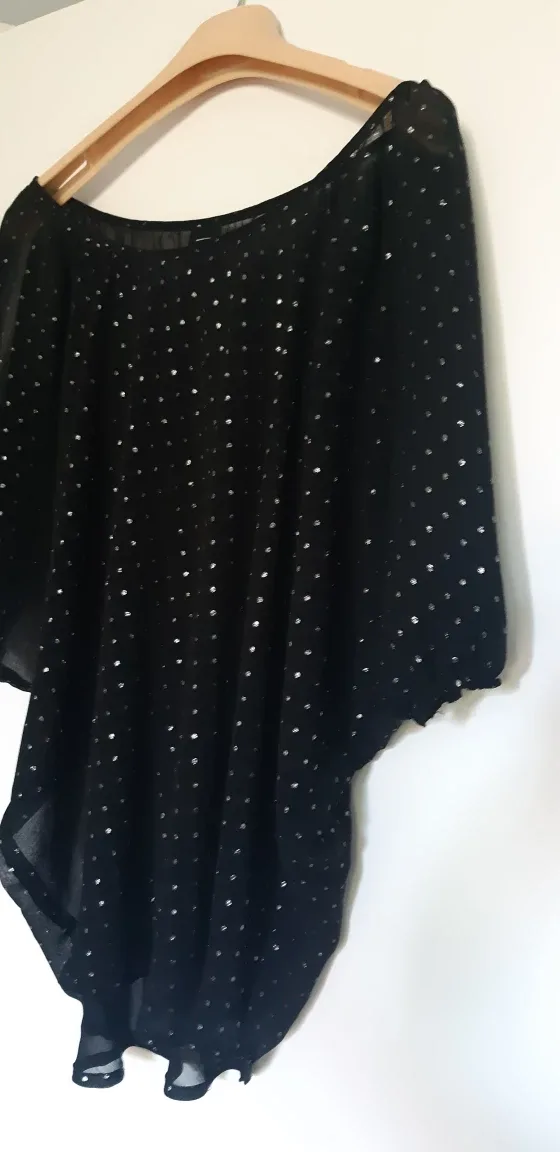 T&M Collection Black Polka Dot Blouse - Size M image indicator(6)