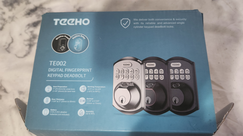 TECHO TE002 Digital Fingerprint Keypad Deadbolt - New