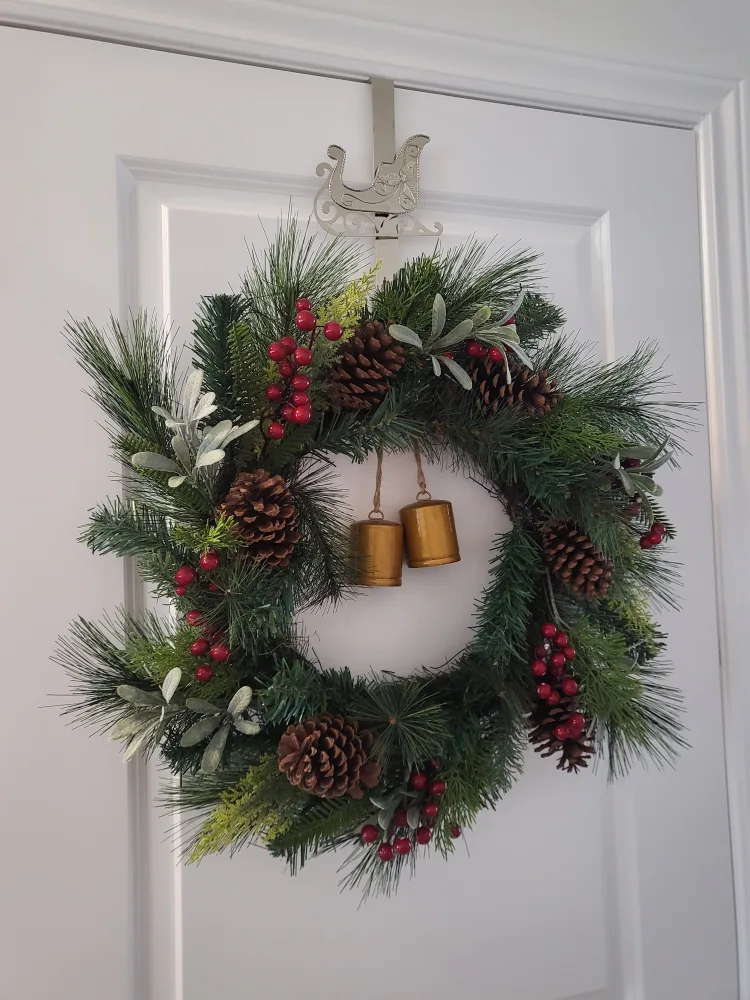 Christmas Wreath with door hook thumbnail