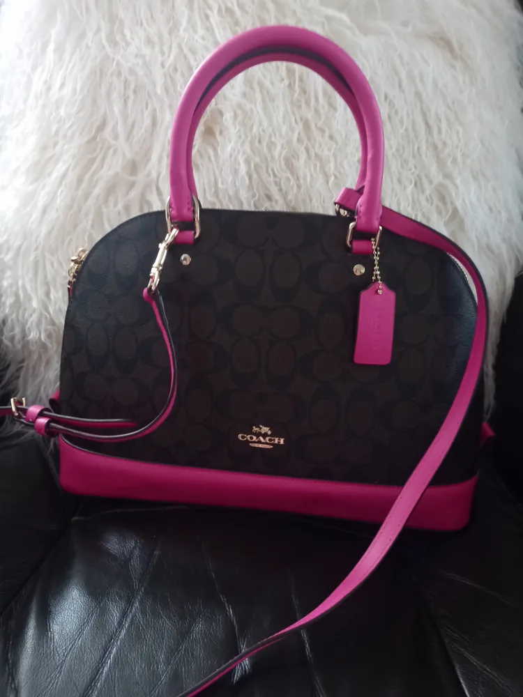 Coach Dome Satchel Brown & Pink thumbnail