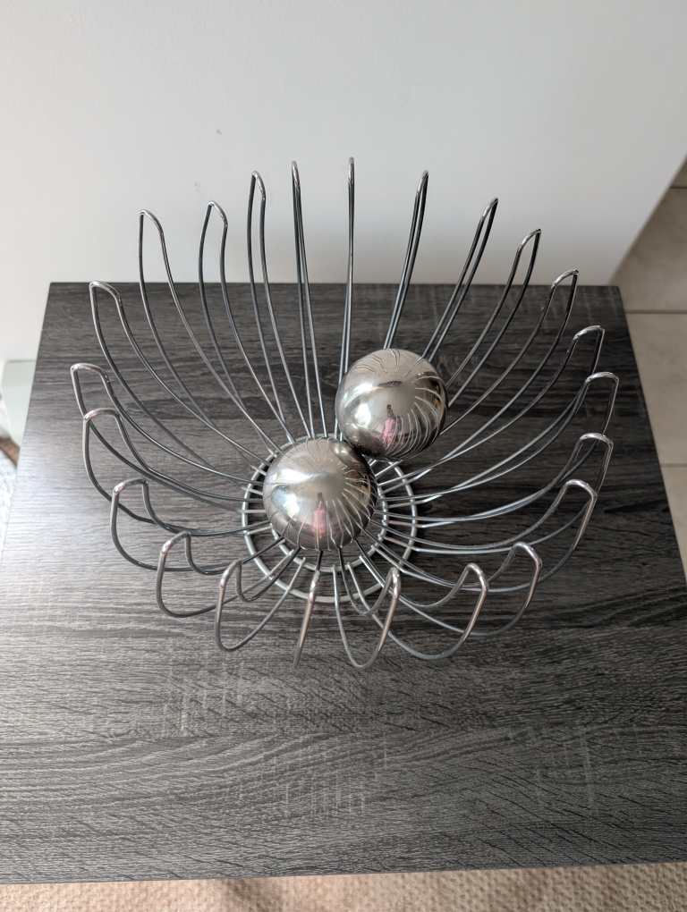 Silver Metal Fruit Basket