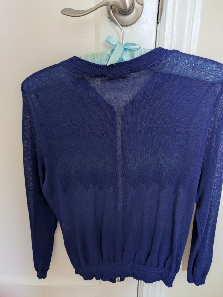 Miss Rossella Knit Cardigan - Blue - photo 3