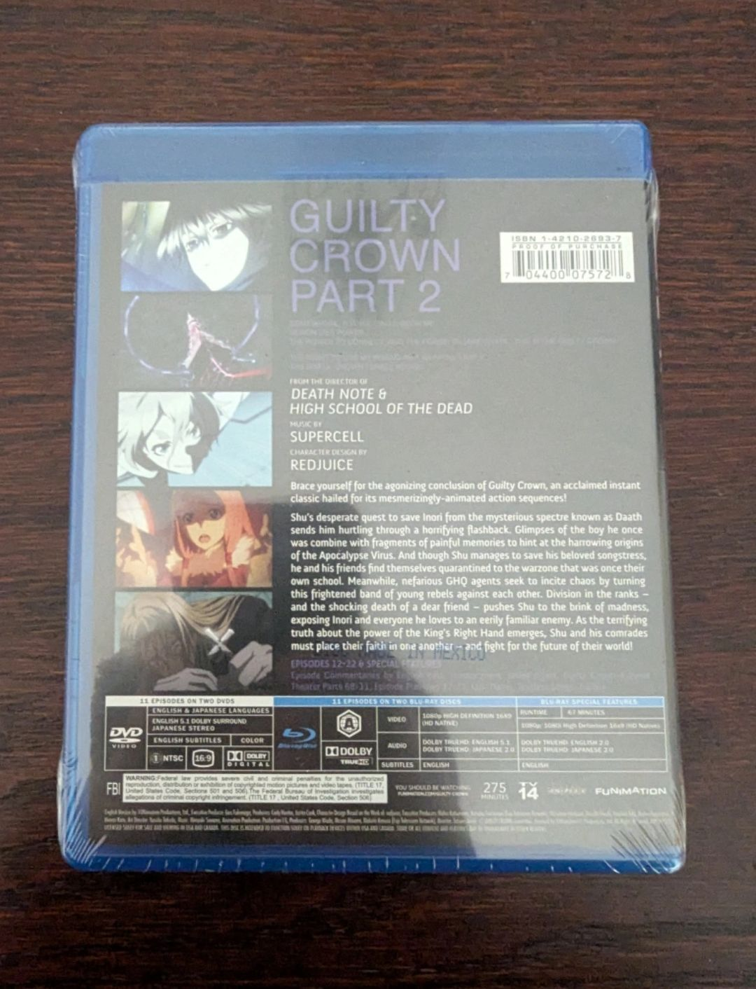 Guilty Crown Anime Part 2 Blu-ray DVD Combo Pack - photo 3