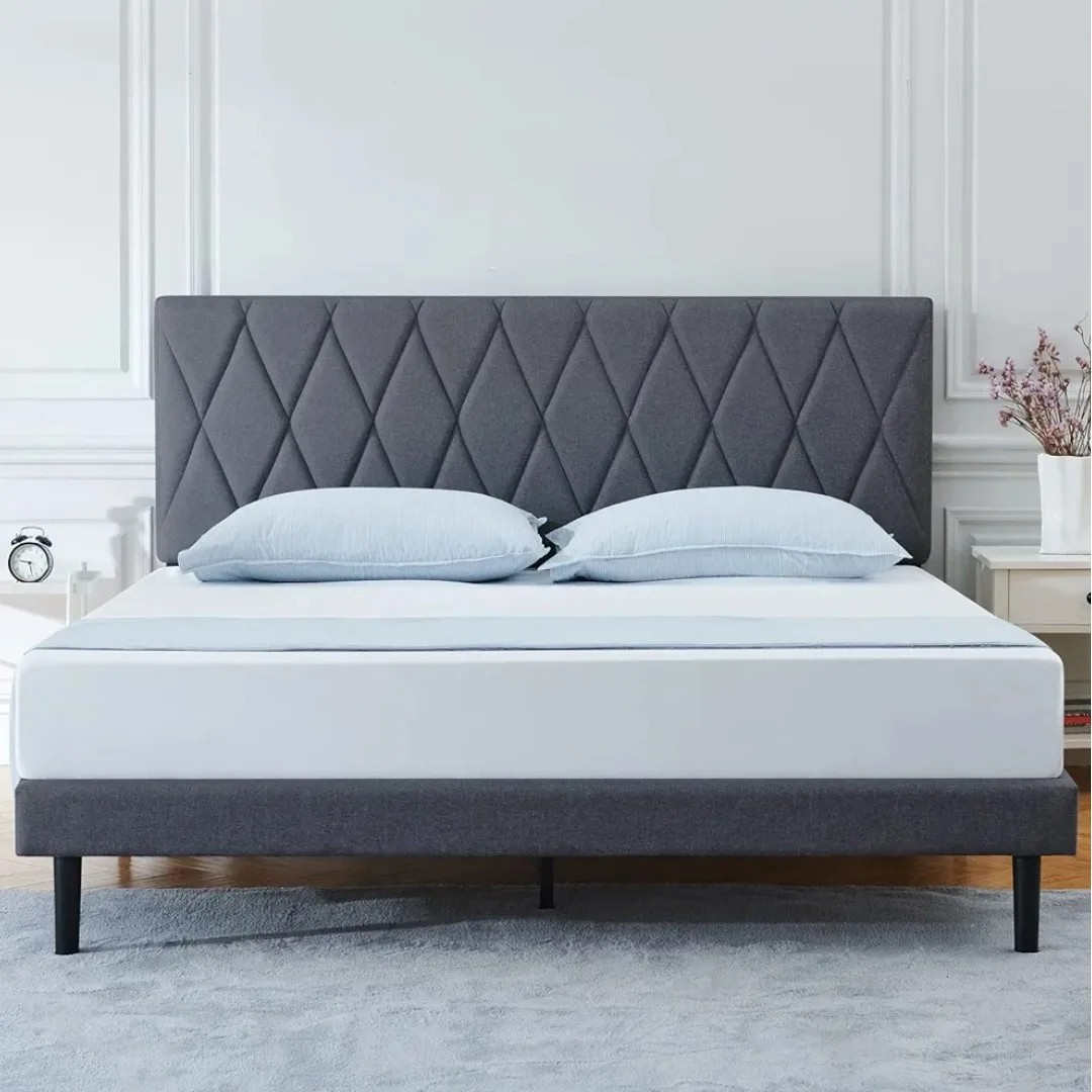 Upholstered Platform Bed Frame with Headboard (Full/Double size) thumbnail