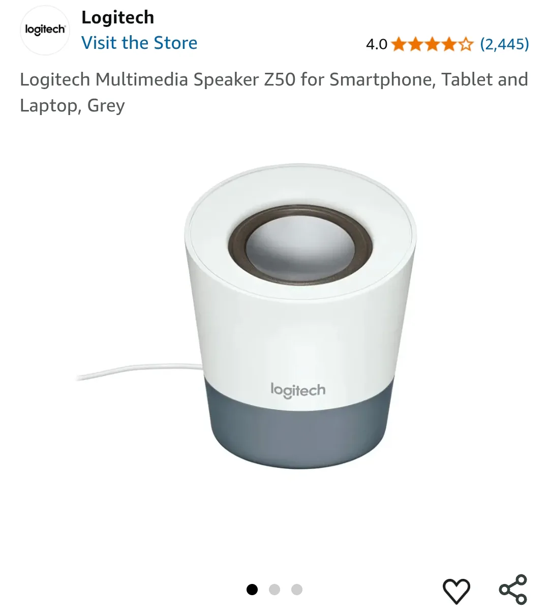 Logitech Z50 Multimedia Speaker - Grey image indicator(2)