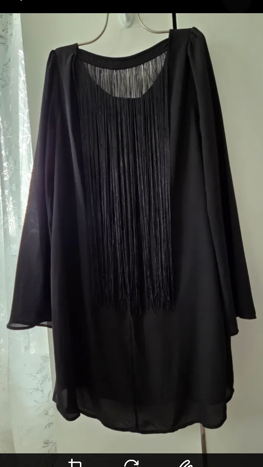 Black Fringe Back Dress image indicator(2)