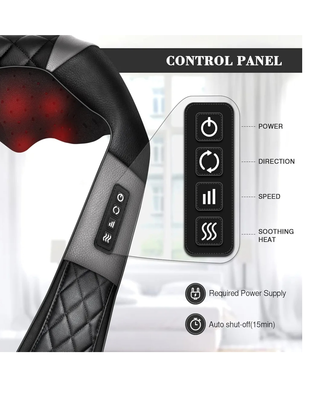 Neck Massager with Heat, Shiatsu Back Neck and Shoulder Massager - photo 2