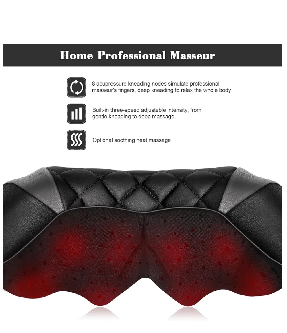 Neck Massager with Heat, Shiatsu Back Neck and Shoulder Massager - photo 3