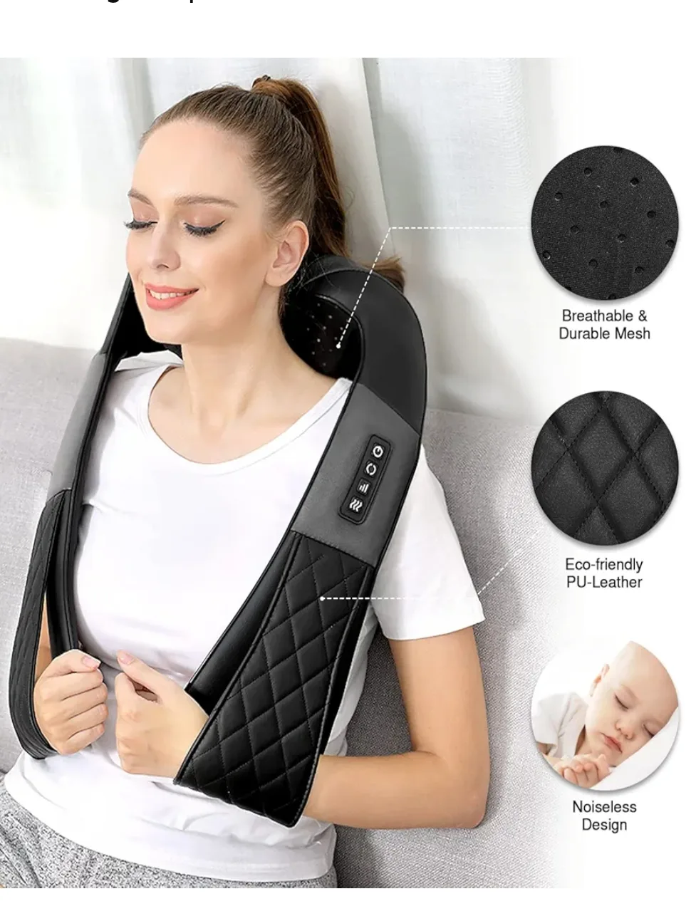 Neck Massager with Heat, Shiatsu Back Neck and Shoulder Massager image indicator(4)