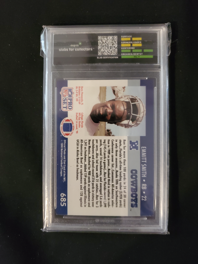 Emmitt Smith 1990 Pro Set NFL Card - NM/Mint - photo 2