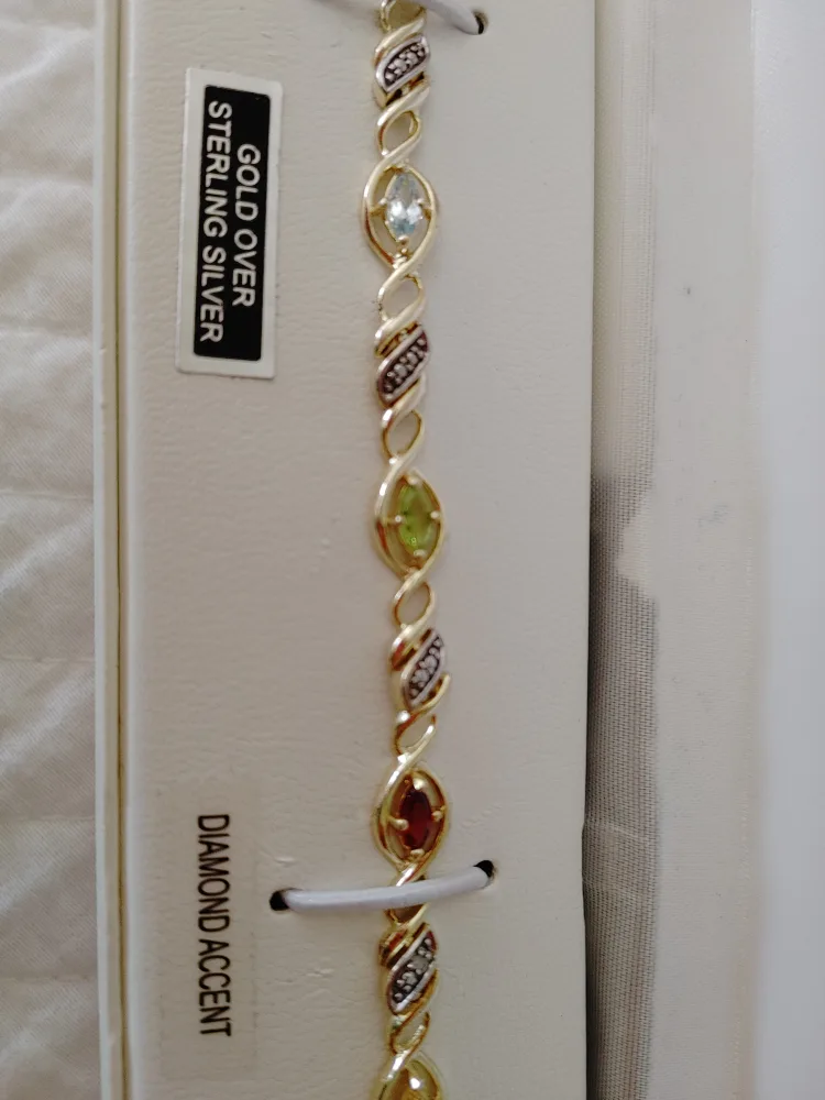 Diamond Accent Gold Over Sterling Silver Bracelet thumbnail