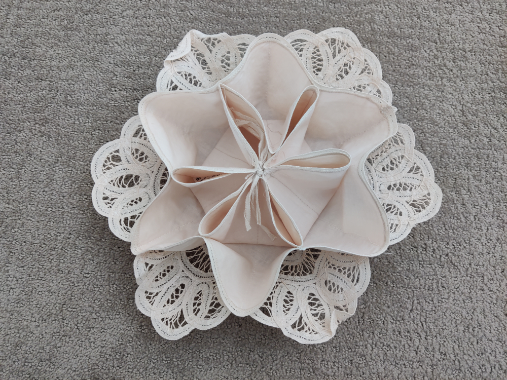 Vintage Kitchen Lace & Linen Cotton Biscuit Cookies Candy Holder - photo 4