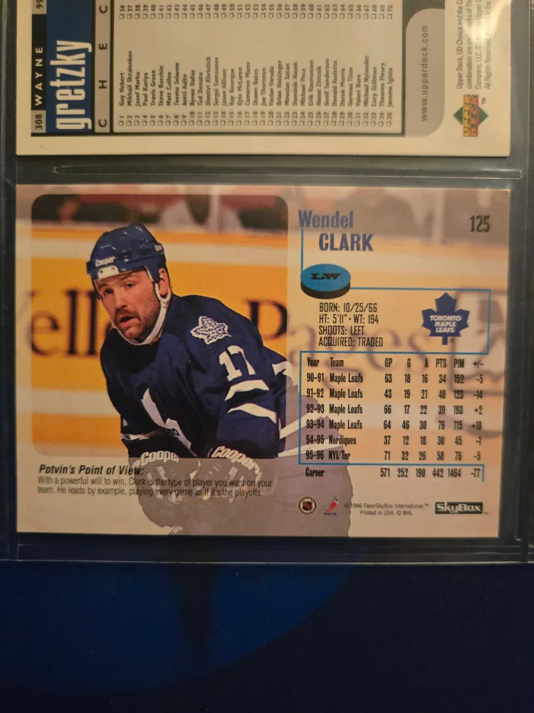 Wendel Clark Hockey Card - Toronto Maple Leafs image indicator(2)