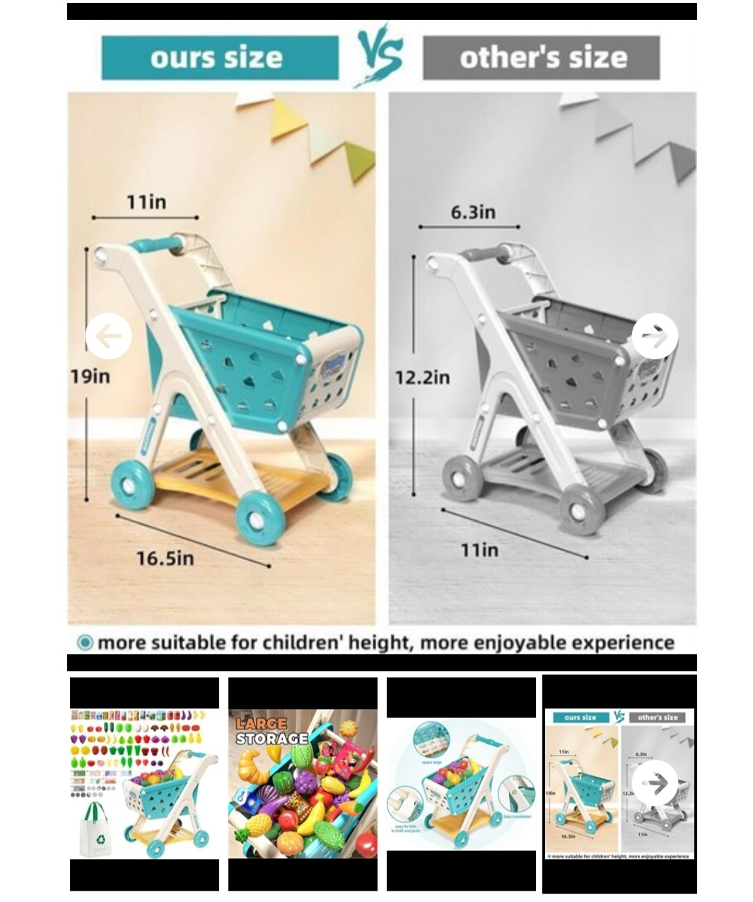 JOVOW 98PCS Kids Shopping Cart Play Set - photo 4