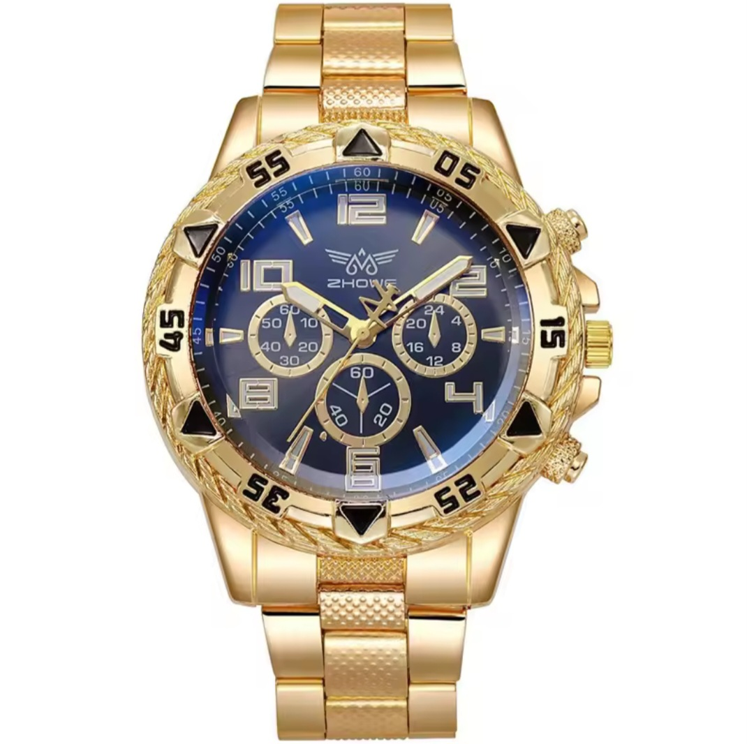 ZHOWE Gold & Blue Chronograph Watch