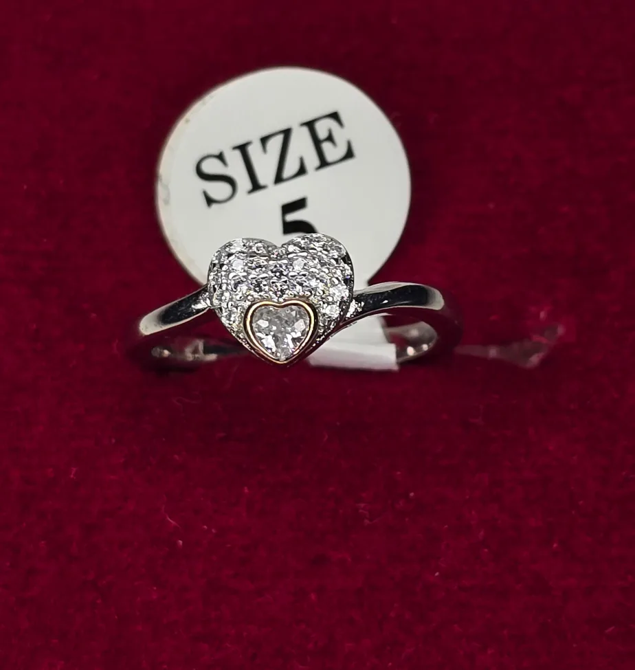 Pure Silver Heart Ring for Girls - Size 5 thumbnail