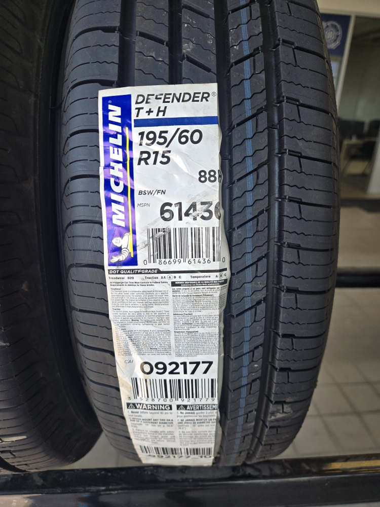 All Season Michelin Defender 195/60R15 Tire Set