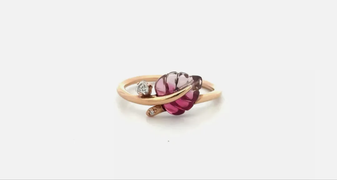 Pandora Murano Rose Gold fallen leaf ring thumbnail