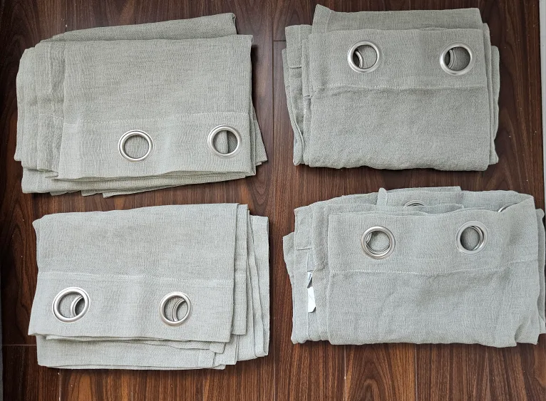 Set of 4 Green Sheer Curtains size 52*84 thumbnail