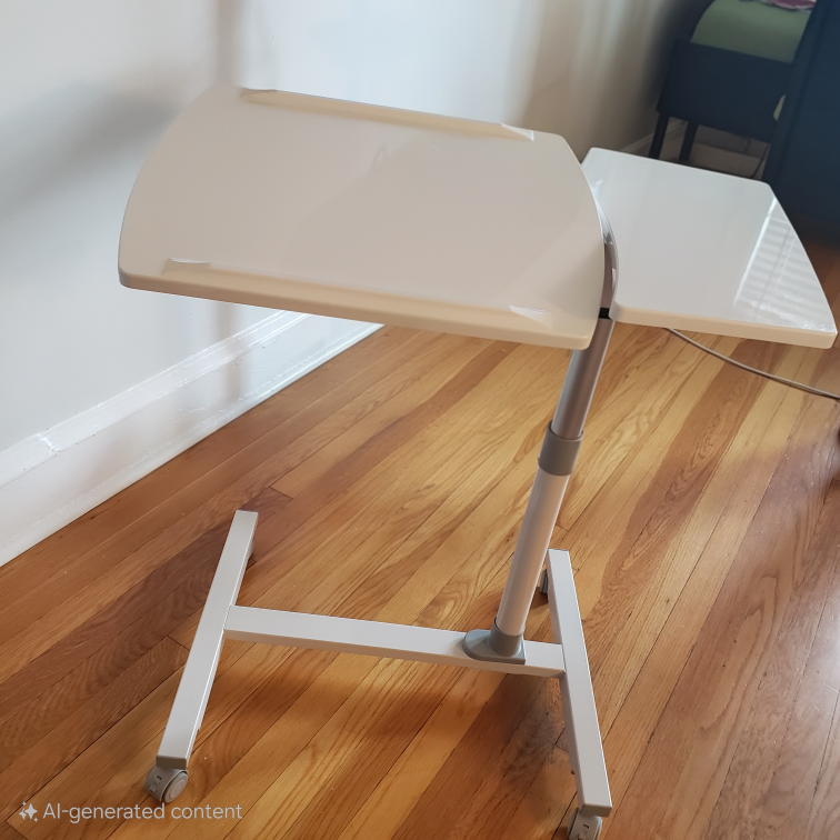 Adjustable Rolling Laptop Desk Cart