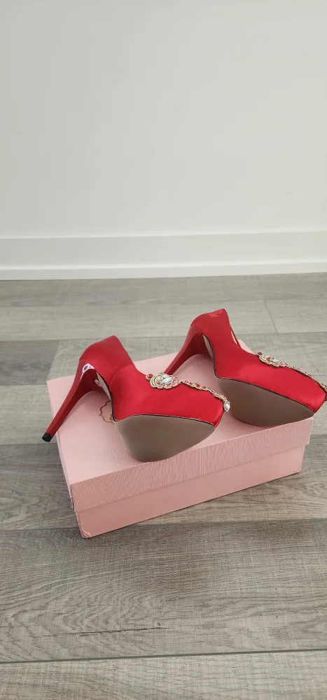 Red Heels with crystal Embellishments image indicator(4)