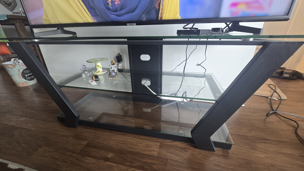 Black Glass TV Stand - photo 4