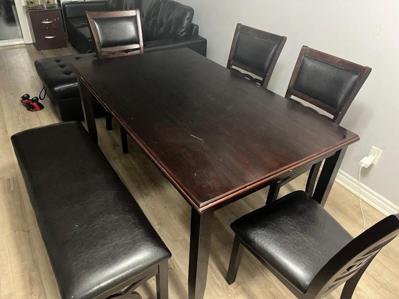 Dining Table Set with 4 Chairs & Bench - photo 5