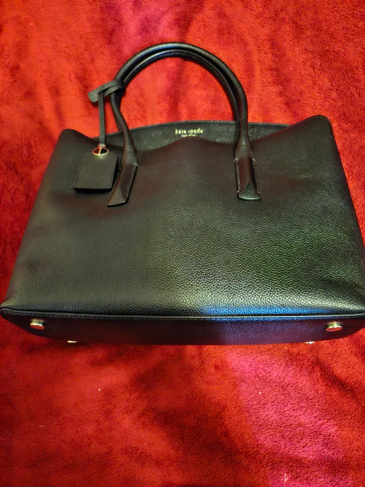 Kate Spade Black Leather Tote Bag thumbnail