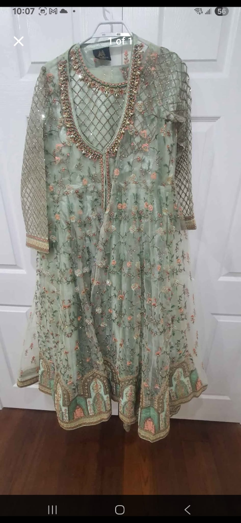 Mint Green Embroidered Anarkali Dress