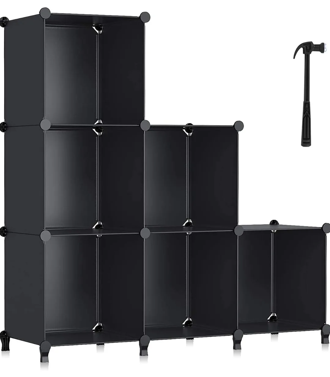 Black Modular 6 Cube Storage Organizer thumbnail