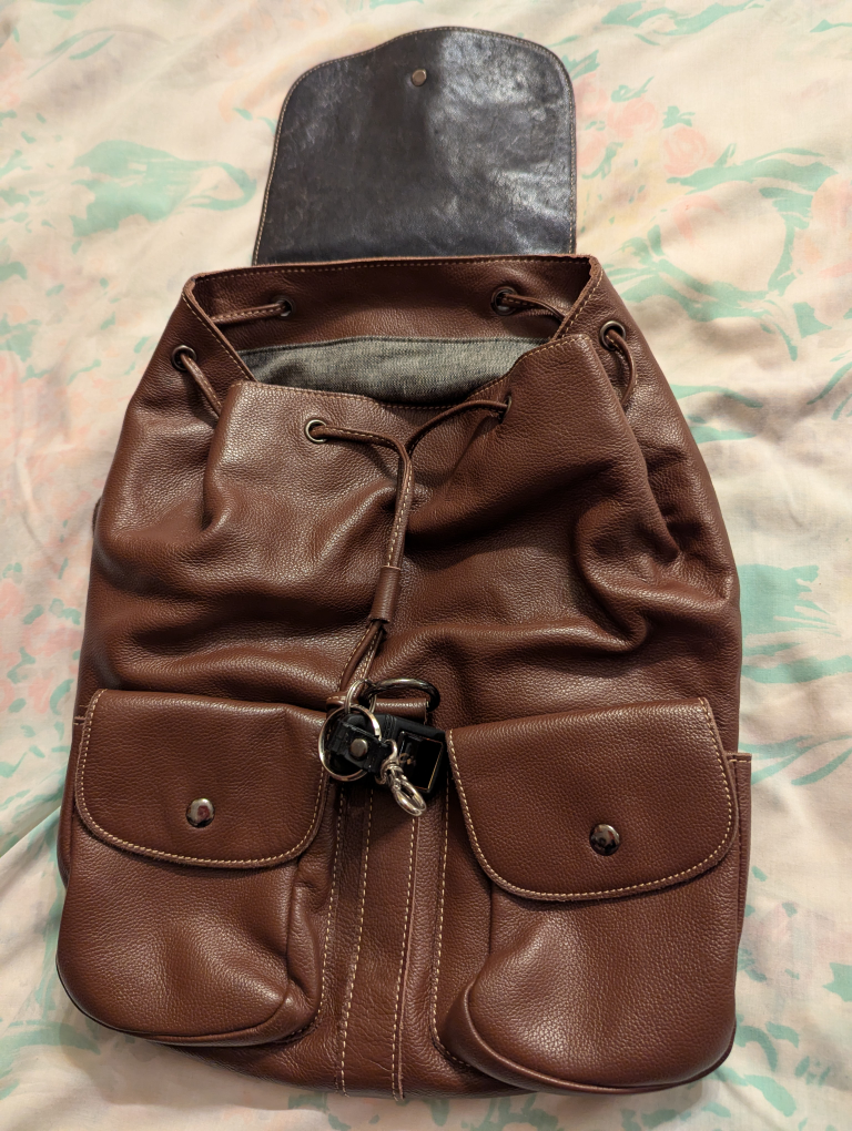 Brown Leather Backpack - photo 3