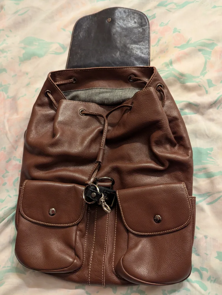 Brown Leather Backpack image indicator(3)