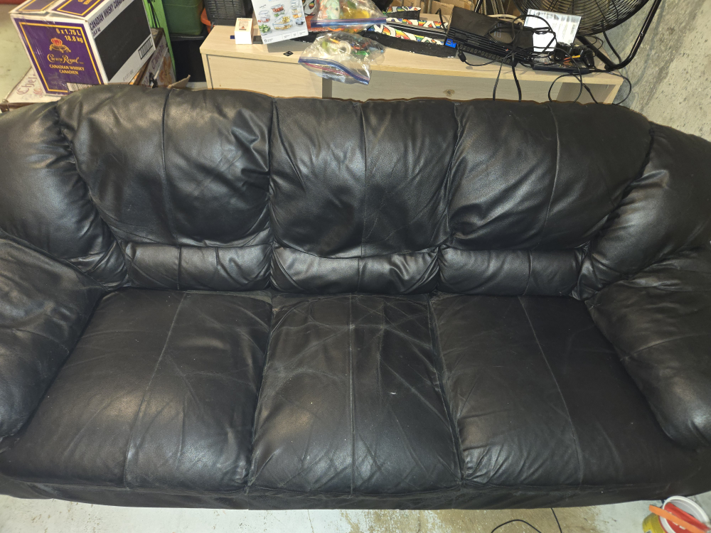 FREE - black pleather couches