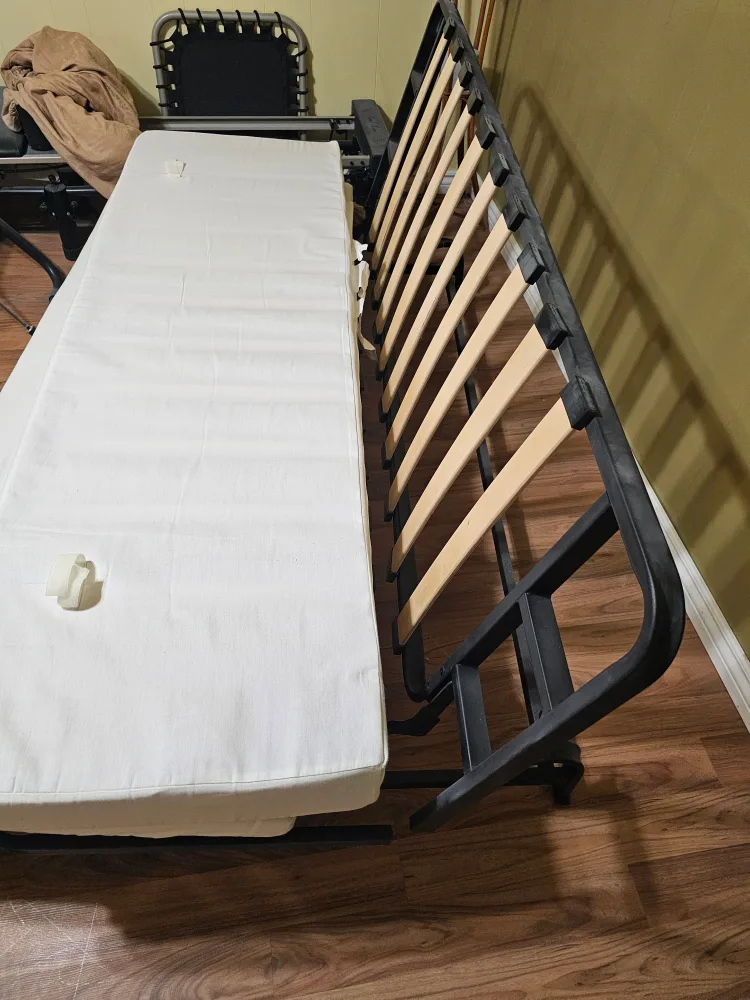 White Futon Metal  Frame & Mattress Double size image indicator(4)