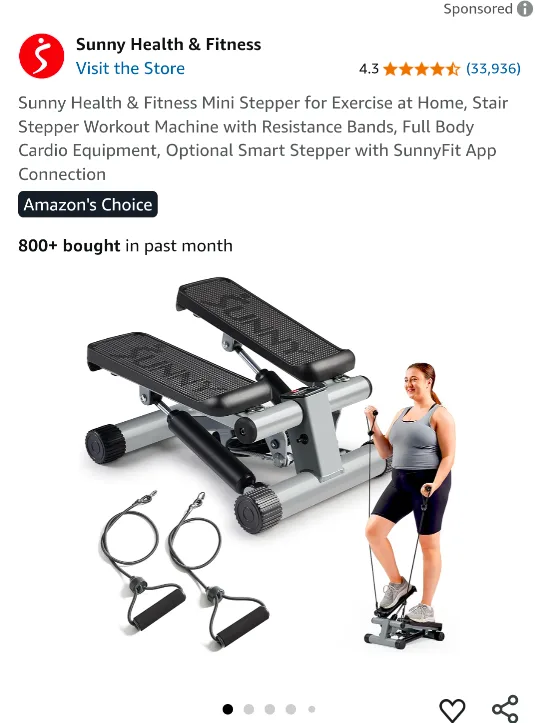 Mini Stepper Exercise Machine with resistance band thumbnail