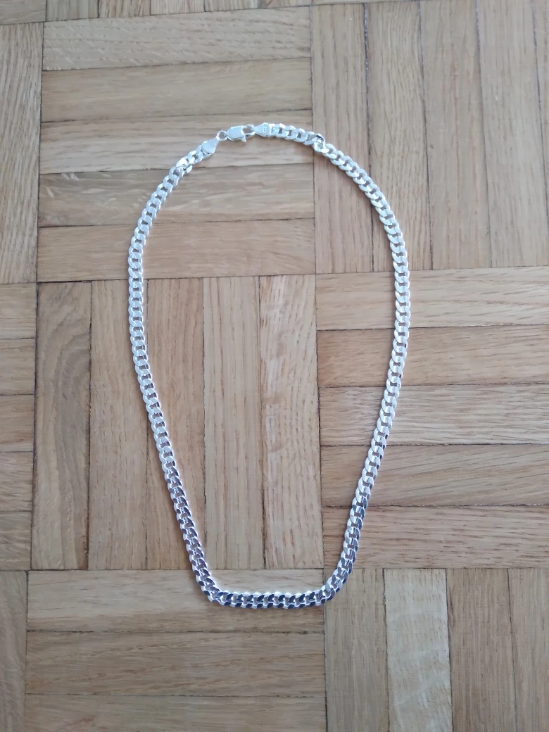 Silver Curb Chain Necklace