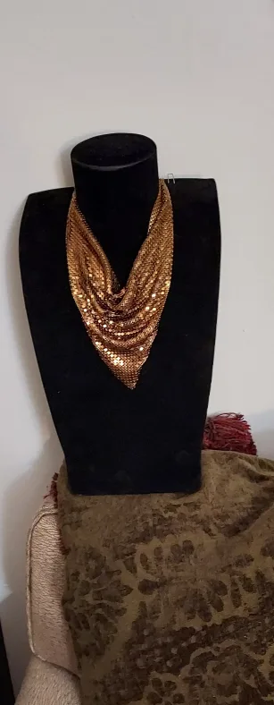 Vintage Mesh Scarf Necklace Whiting and Bavis thumbnail