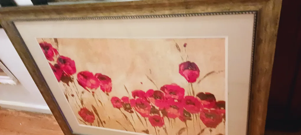 Large Oversized Framed Floral Wall Art. 45"×35" thumbnail