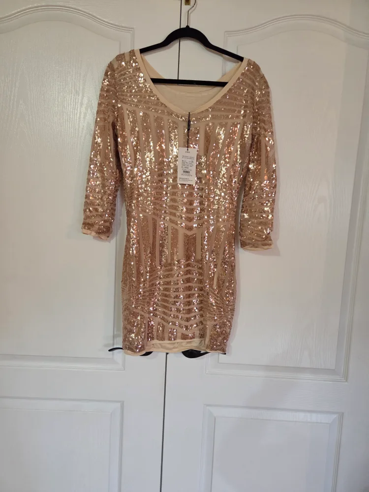 Zhihao Sequin V-Neck Dress - Size XL image indicator(3)