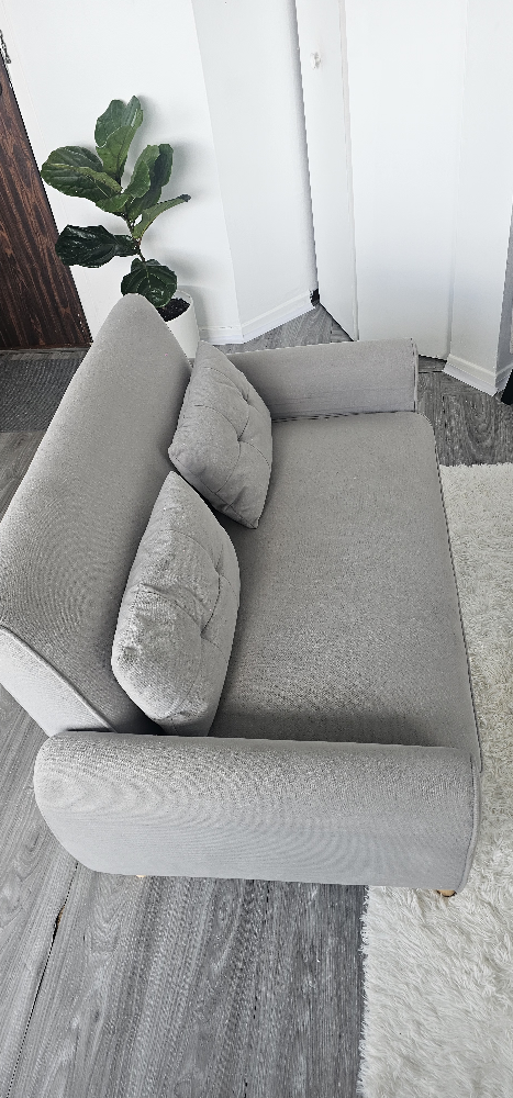 Grey Loveseat Sofa with Pillows