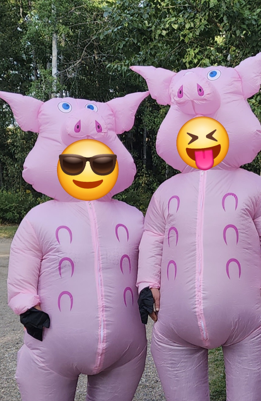 Inflatable adult pig costumes