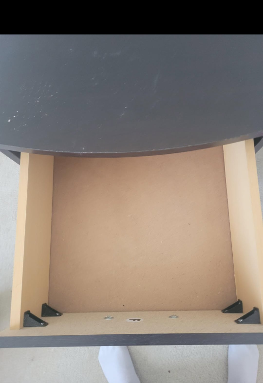 Dark Brown Nightstand with Drawer - photo 2