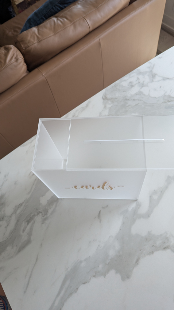 Acrylic Wedding Card Box with Gold Lettering - photo 3