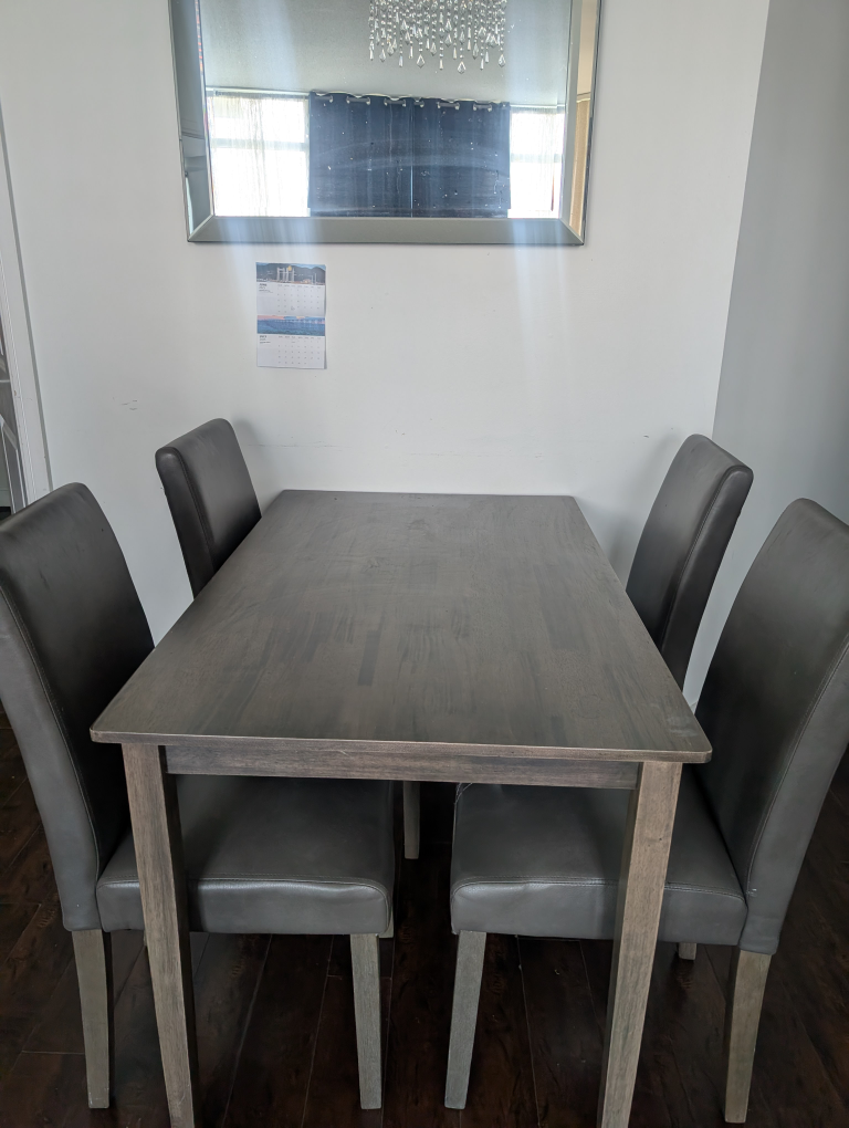 Dining Table with Four Chairs - Grey