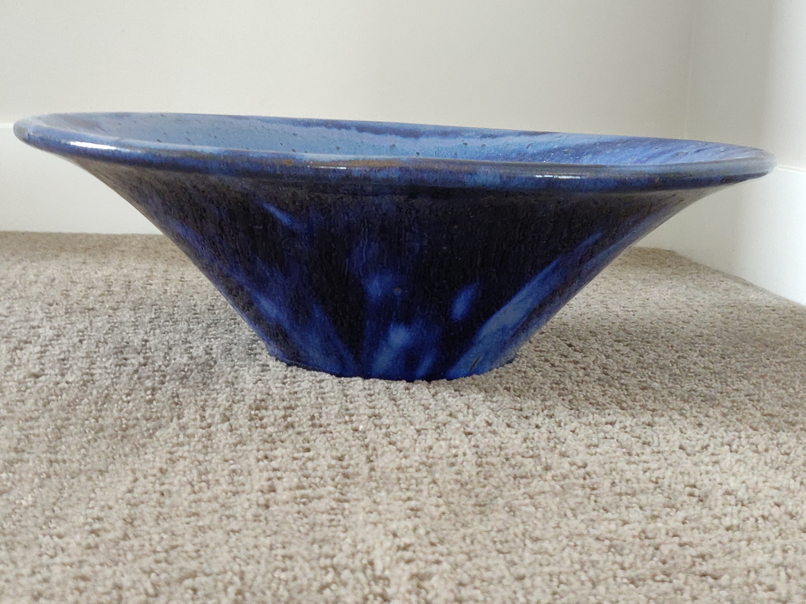 Large Decorative Glazed Pottery Fruit Bowl / Centerpiece Decor - photo 5