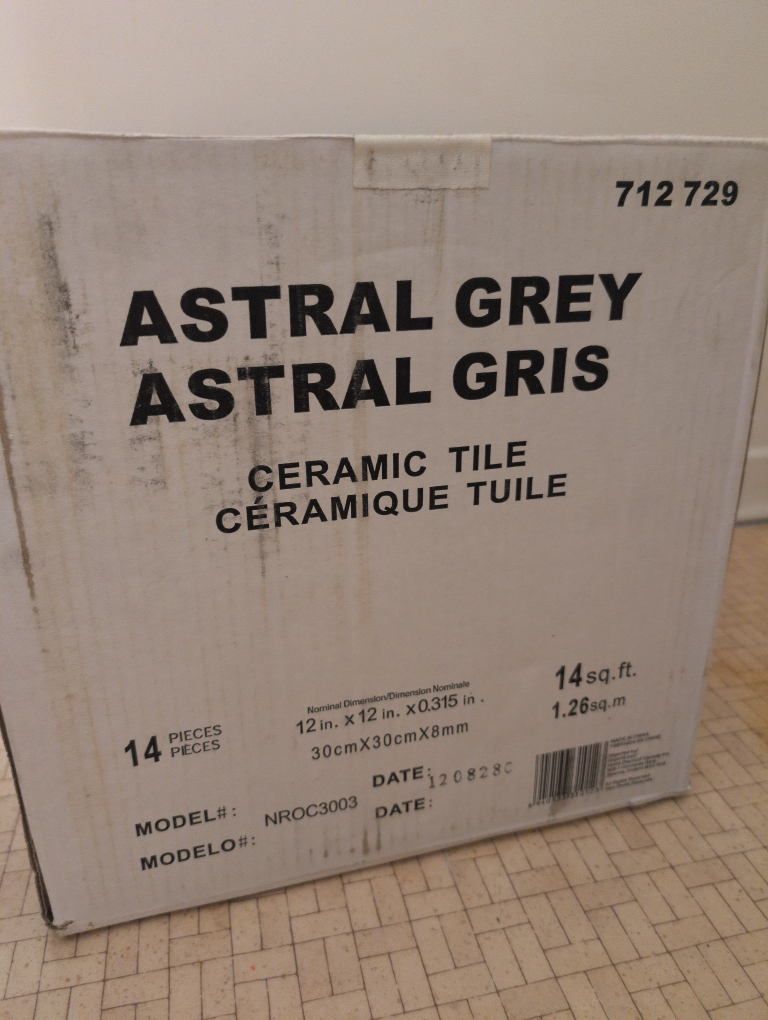 **FREE** Astral Grey Ceramic Tile - 5 boxes (70 tiles total)